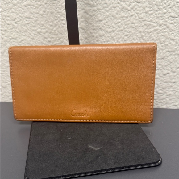Coach Handbags - Coach Caramel Leather Checkbook Wallet